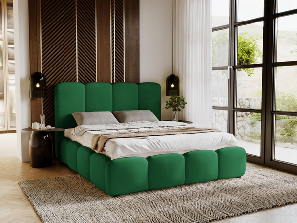 Bed met Opbergruimte en lattenbodem 200x200 cm Galli Groen