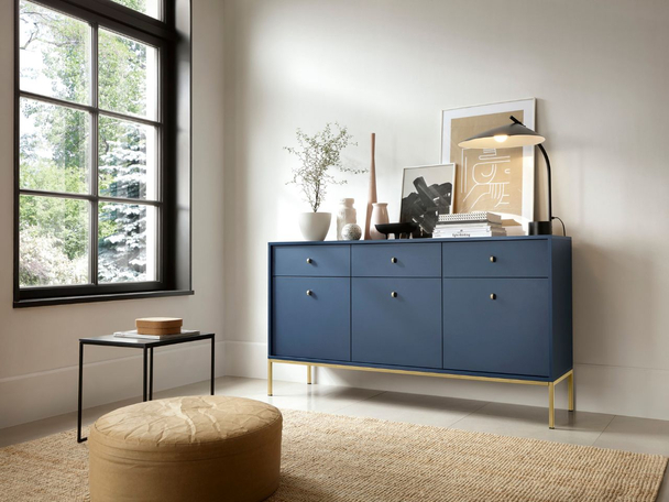 Dressoir met deuren en lades 154 cm Amor Marineblauw