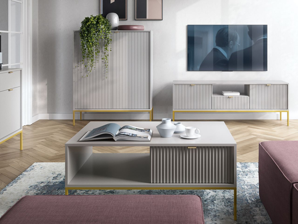 Salontafel met lade Amber Grijs