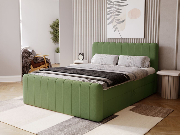 Boxspring met Opbergruimte 160x200 Osteno Groen