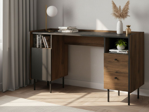 Bureau met laden en kast Pascale Bruin, Zwart