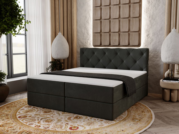 Boxspring met Opbergruimte 160x200 Napoli Donkergrijs