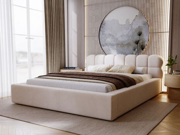 Tweepersoonsbed met Opbergruimte en lattenbodem 160x200 Plaza Beige