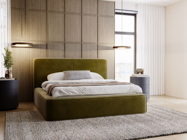 Bed met Opbergruimte en lattenbodem 200x200 Amaro Groen