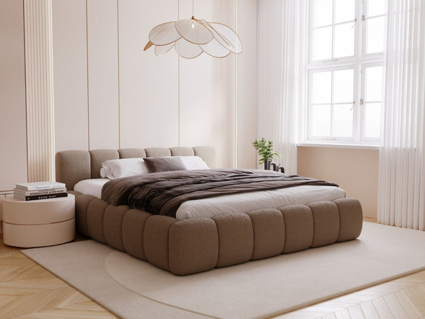 Bed met Opbergruimte en lattenbodem 160x200 Cloud Low Bruin