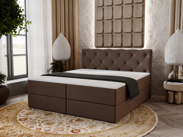 Boxspring met Opbergruimte 160x200 Napoli Bruin