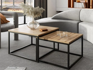 Salontafel op een zwart frame Asumi Wotan Eik 40x46