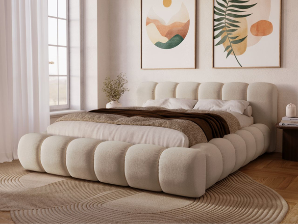 Tweepersoonsbed met Opbergruimte en lattenbodem 120x200 Doria Beige