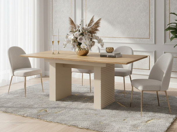 Rechthoekige uitschuifbare tafel Rapallo Kashmir / Geolied Eiken