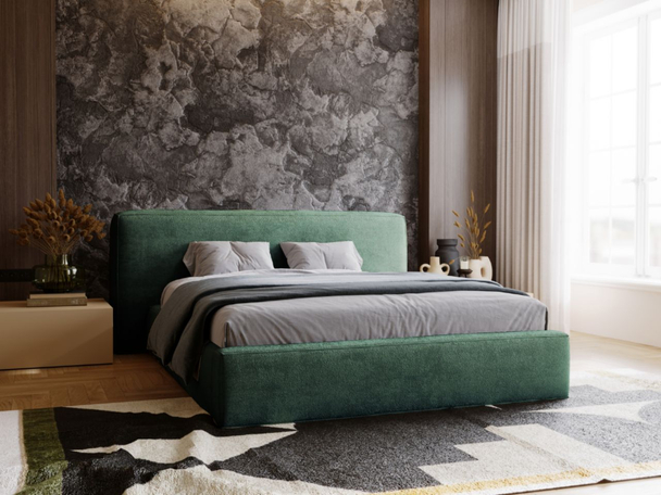 Bed met Opbergruimte en lattenbodem 160x200 cm Monza Groen