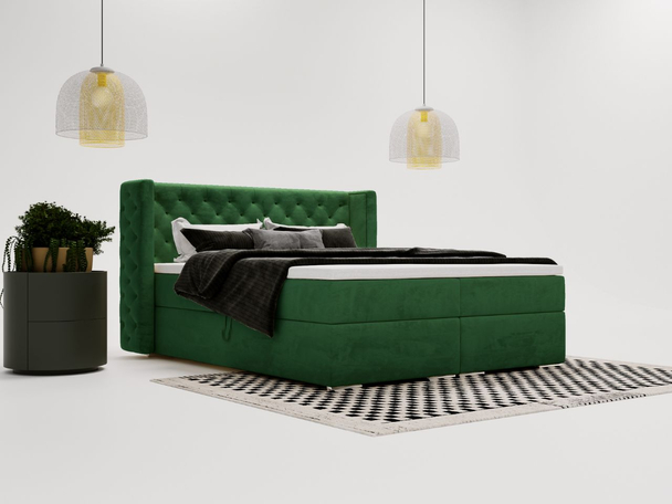 Boxspring met Opbergruimte 120x200 Lion Donkergroen