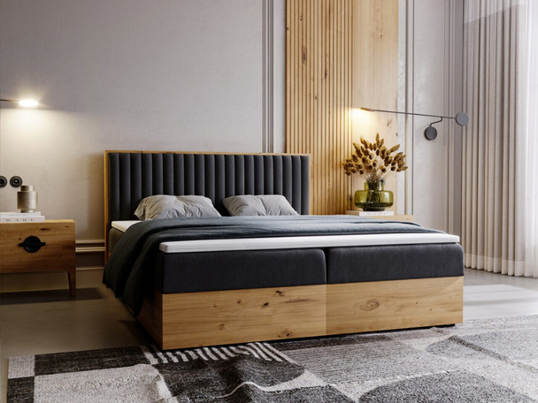 Boxspring met Opbergruimte 140x200 Forest Anthracite