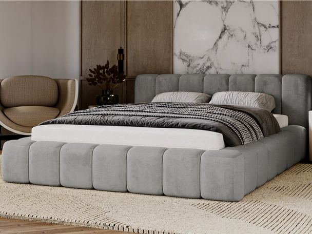 Tweepersoonsbed met Opbergruimte en lattenbodem 140x200 Ibiza Grijs