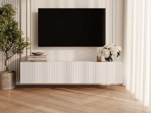 TV-Meubel met Deuren 150 cm Kioto Witte mat