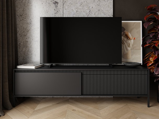 TV-Meubel met Deuren 187 cm Sorano Zwart