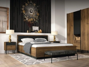 Meubelset voor slaapkamer Pascale Bruin, Zwart