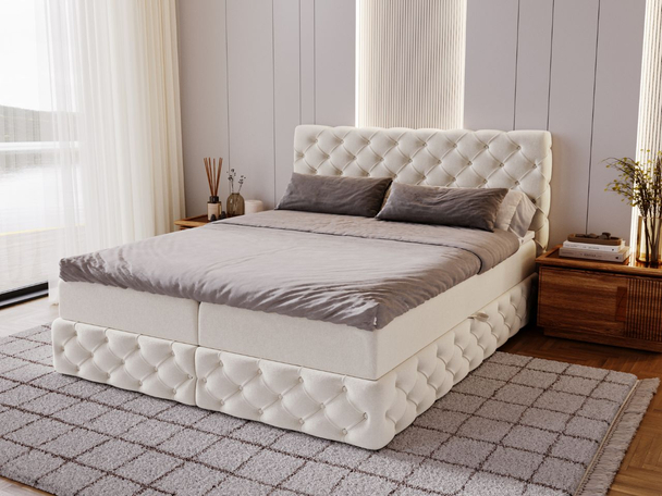 Boxspring met Opbergruimte 140x200 Canolo Crème