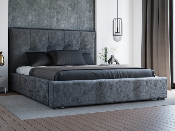 Bed met Opbergruimte en lattenbodem 160x200 Valencia Donkergrijs