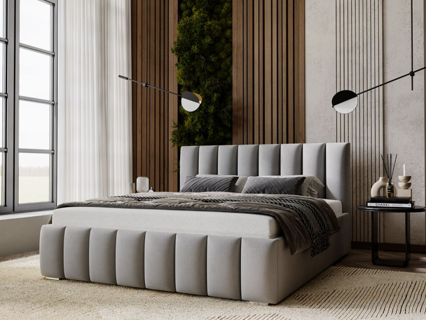 Bed met Opbergruimte en lattenbodem 140x200 Neos Grijs