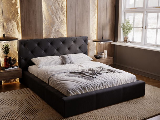 Bed met Opbergruimte en lattenbodem 120x200 Milano Anthracite