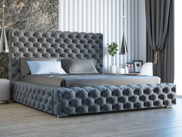 Bed met Opbergruimte en lattenbodem 140x200 Heaven Donkergrijs