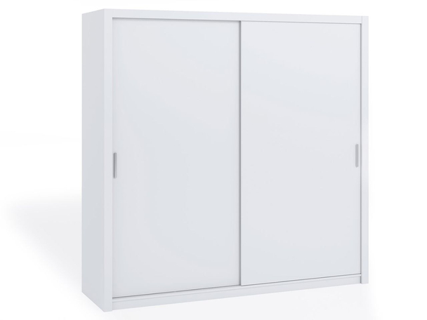 Tweedeurs kledingkast met schuifdeuren 220 cm Bino Wit