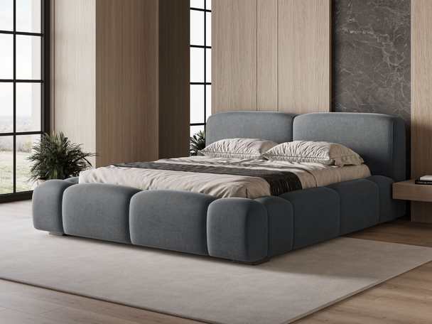 Tweepersoonsbed met Opbergruimte en lattenbodem 120x200 Aubi Donkergrijs