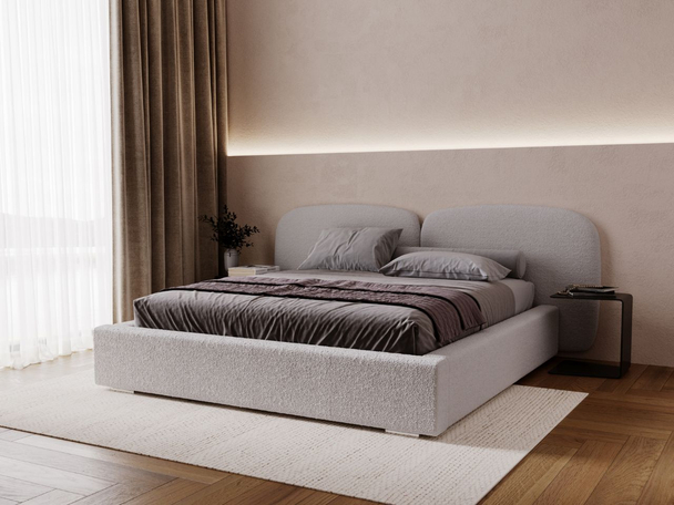 Bed met Opbergruimte en lattenbodem 120x200 Palermo Lichtgrijs
