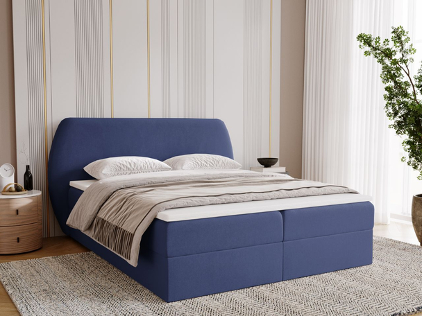 Boxspring met Opbergruimte 160x200 Bogota Donkerblauw
