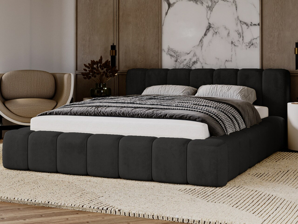 Tweepersoonsbed met Opbergruimte en lattenbodem 120x200 Ibiza Zwart