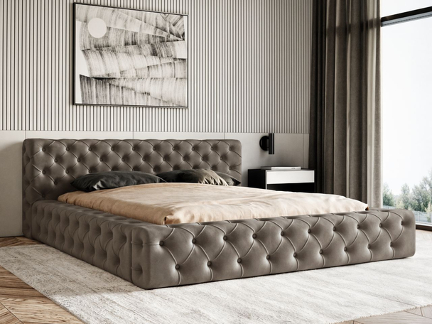 Bed met Opbergruimte en lattenbodem 140x200 cm Palini Bruin