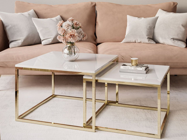 Salontafel op een gouden frame Asumi 36x42