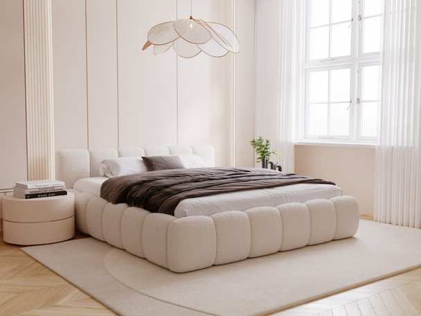 Bed met Opbergruimte en lattenbodem 120x200 Cloud Low Beige