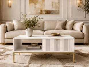 Salontafel met lade Amber Wit