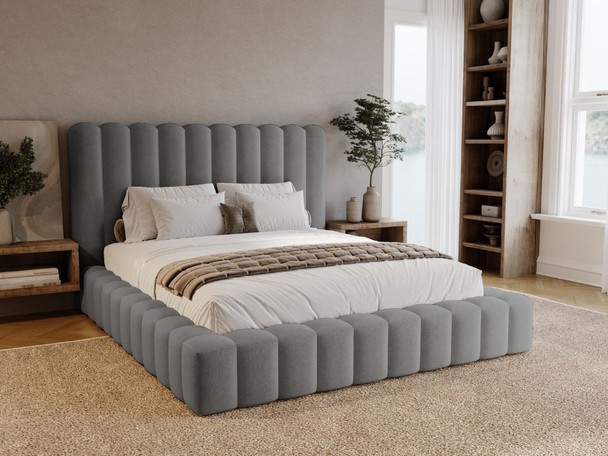 Bed met Opbergruimte en lattenbodem 160x200 Rotto Grijs