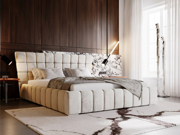Tweepersoonsbed met Opbergruimte en lattenbodem 120x200 Paris Beige