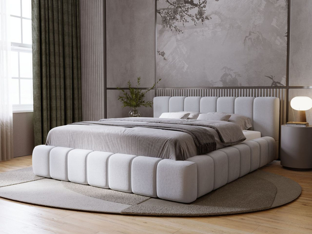Bed met Opbergruimte en lattenbodem 180x200 Orio Grijs