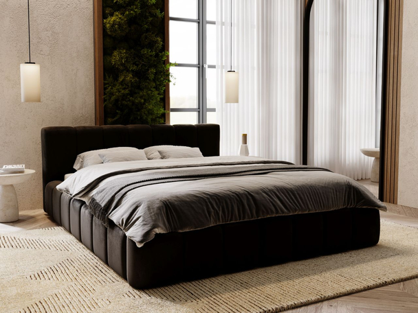Bed met Opbergruimte en lattenbodem 180x200 cm Split  Zwart