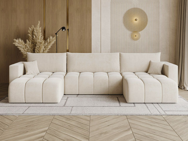 U-Bank met Slaapfunctie en Opbergruimte Neva Beige