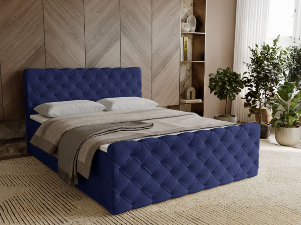 Boxspring met Opbergruimte 140x200 Lunaris Blauw