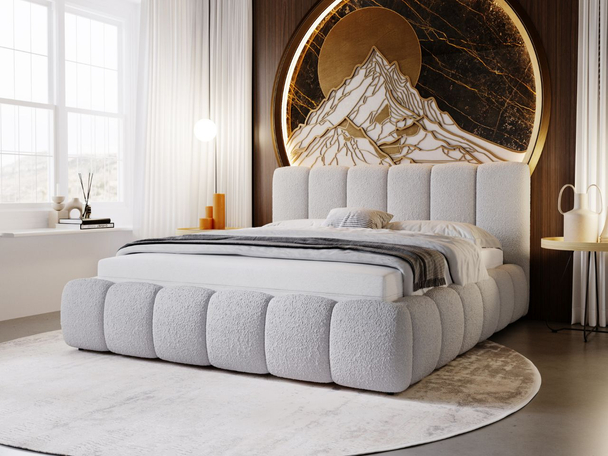 Bed met lattenbodem zonder opbergruimte 140x200 Cloud Lichtgrijs