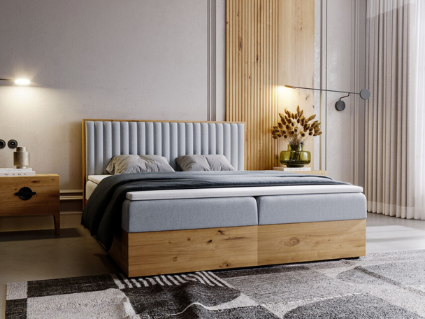 Boxspring met Opbergruimte 140x200 Forest Lichtgrijs