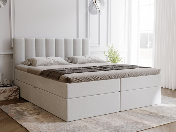 Boxspring met Opbergruimte 140x200 Mocca Grijs