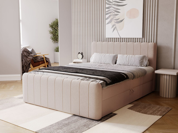 Boxspring met Opbergruimte 140x200 Osteno Beige