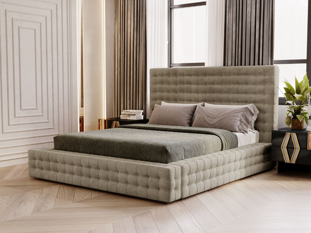 Bed met Opbergruimte en lattenbodem 160x200 Barbados Lichtbruin