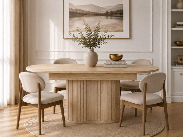 Ovale uitschuifbare tafel 220 cm Passione Bruin