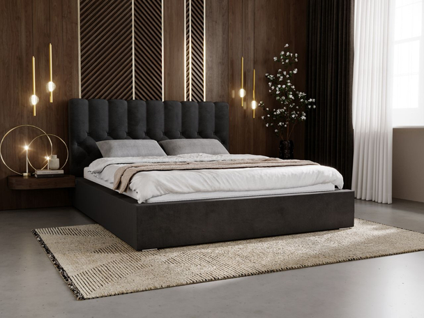Bed met Opbergruimte en lattenbodem 160x200 Roma Zwart