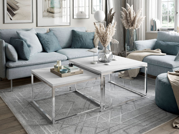 Salontafel op een chromen frame Asumi 36x42