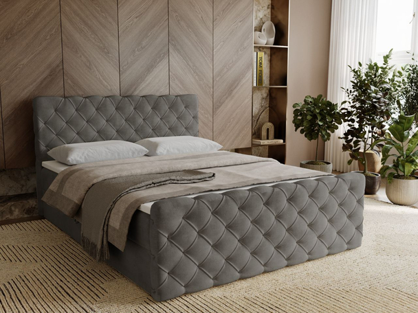 Boxspring met Opbergruimte 160x200 Lunaris Donkergrijs