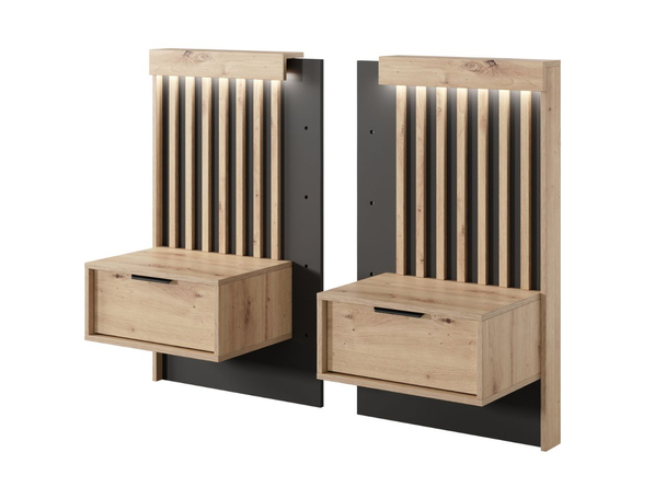 Set van twee nachtkastjes Turia Bruin